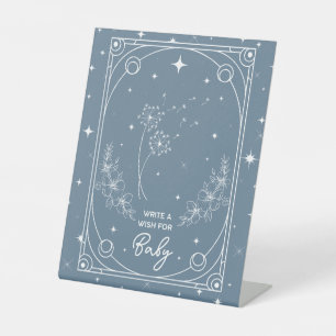Wishes For Baby Blue Tarot Baby Shower Pedestal Sign