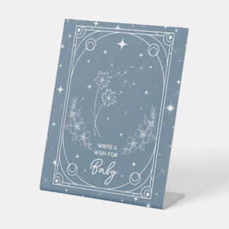 Wishes For Baby Blue Tarot Baby Shower Pedestal Sign