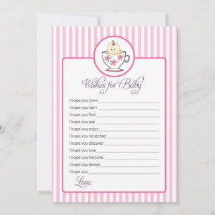 Wishes for Baby Card - Baby In Tea Cup Design