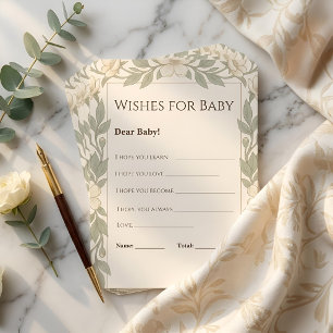 Wishes for Baby Card, Baby Shower Advice Card