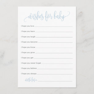 Wishes For Baby Card. Blue Baby Bash Card