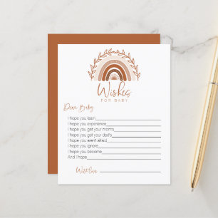 Wishes for Baby Card, Boho Rainbow Game