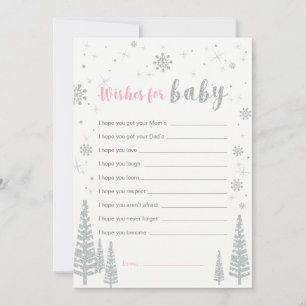Wishes for Baby Card, Girl Baby Shower Game Invitation
