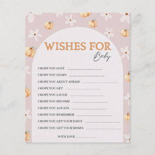 Wishes for Baby Fall Baby Shower Game Card