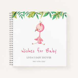 Wishes for Baby Flamingo Baby Shower Notebook
