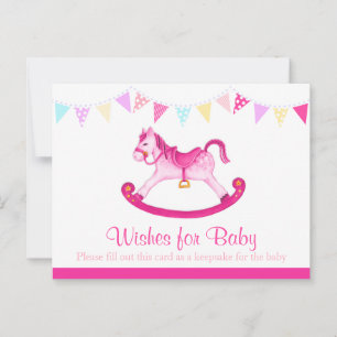 Wishes for baby - girl baby shower pink postcard