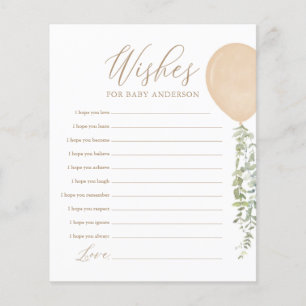 Wishes for Baby Gold Balloon Baby Shower Game