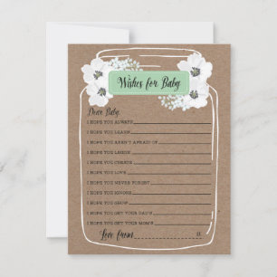 Wishes for Baby Mason Jar Baby Shower Game Card
