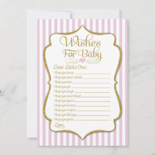 Wishes For Baby Pink Gold Girl Baby Shower Game