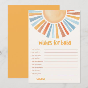 Wishes for Baby Sunshine boho sun baby shower Invitation