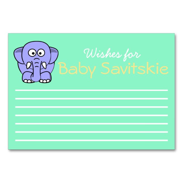 Wishes for Baby Table Number (Front)