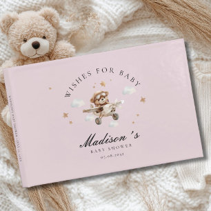 Wishes for Baby! Teddy Bear & Airplane Guest Book