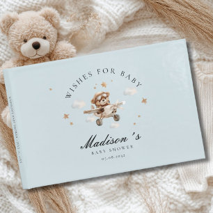 Wishes for Baby! Teddy Bear & Airplane Guest Book