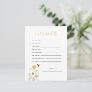 Wishes for Baby Wildflower Floral Honey Bee Card
