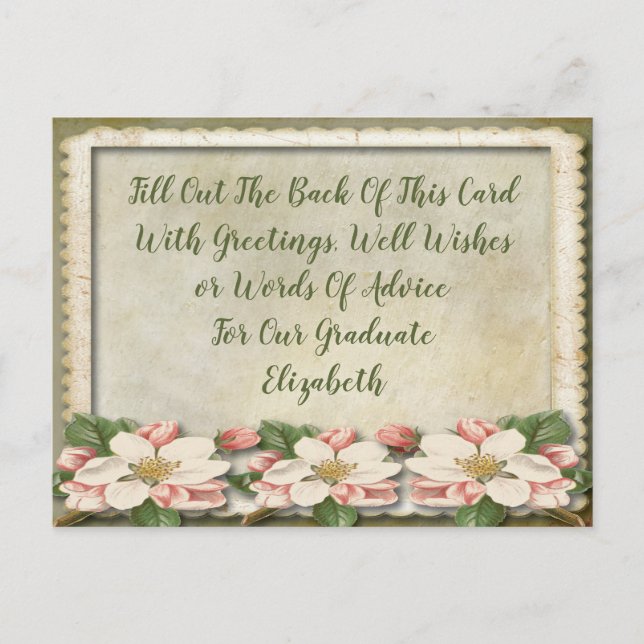 Wishes For Grad Vintage Advice Graduation Card (Front)