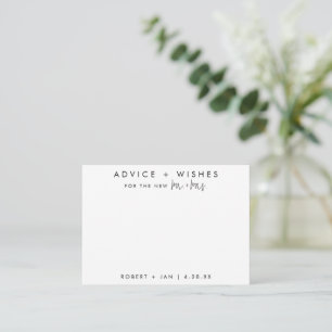 Wishes For New Mr & Mrs Black/White Advice Card