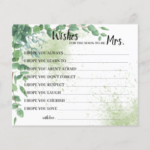 Wishes for Soon to be Mrs Eucalyptus Shower Card