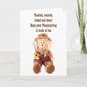WISHES FOR THANKSGIVING FROM CUTIE PIE SCARECROW HOLIDAY CARD