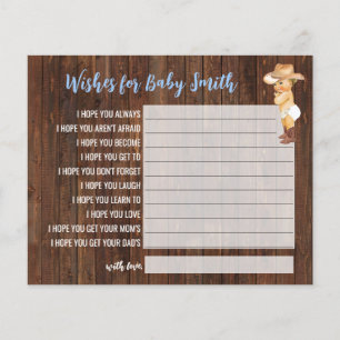 Wishes for the Baby Little Cowboy Baby Shower Card