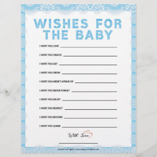 Wishes For The Baby [Luxury Lace [Blue]] Letterhead