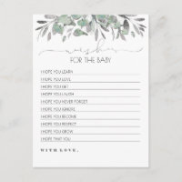 Wishes For The Baby Silver Greenery Baby Shower