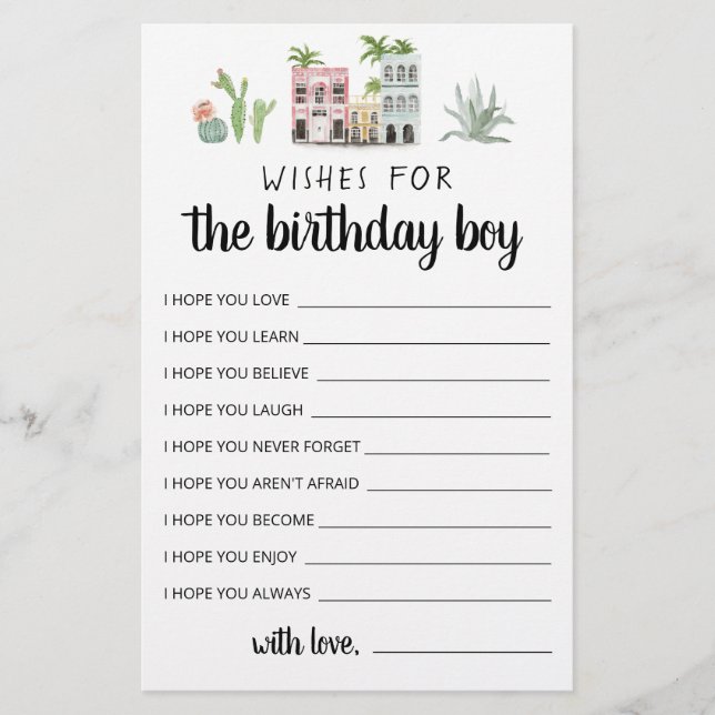 Wishes For The Birthday Boy (Front)