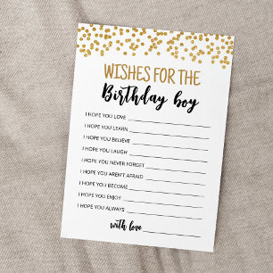 Wishes for the Birthday boy Birthday Party Card
