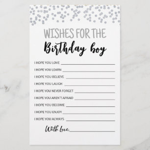 Wishes for the Birthday boy Birthday Party game