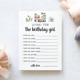 Wishes for the Birthday girl Birthday Party Card