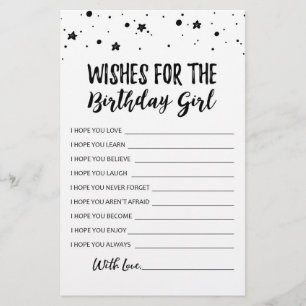 Wishes for the Birthday girl Birthday Party game