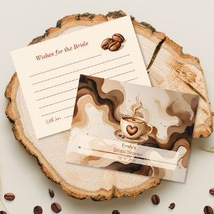 Wishes for the Bride Rustic Coffee Bridal Shower  Enclosure Card