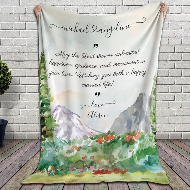 Wishes for the Newlyweds Personalized Blanket  (Creator Uploaded)
