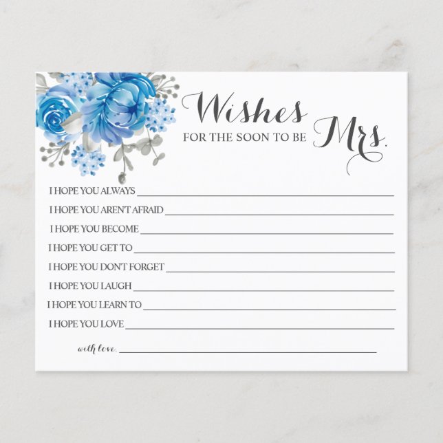 Wishes for the Soon to be Mrs Bridal Shower card (Front)