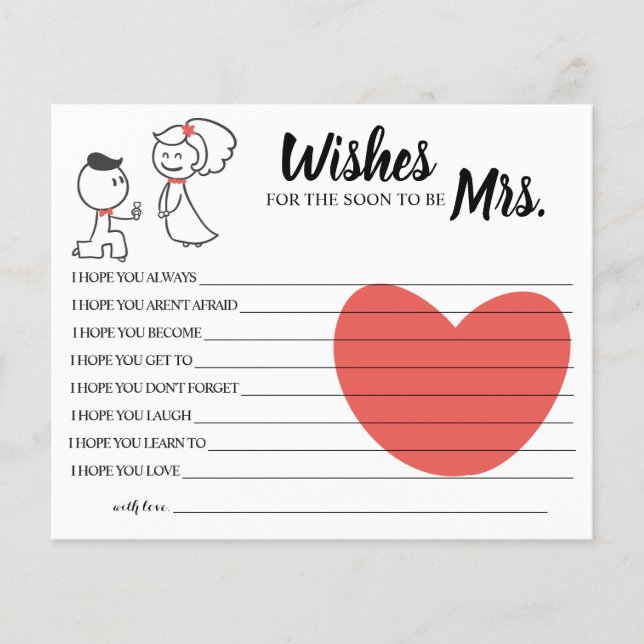 Wishes for the Soon to be Mrs Bridal Shower card (Front)