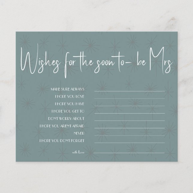 Wishes for the soon to-be Mrs Bridal Shower Card F (Front)