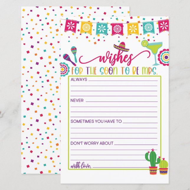 Wishes for the Soon to Be Mrs. - Fiesta WH (Front/Back)