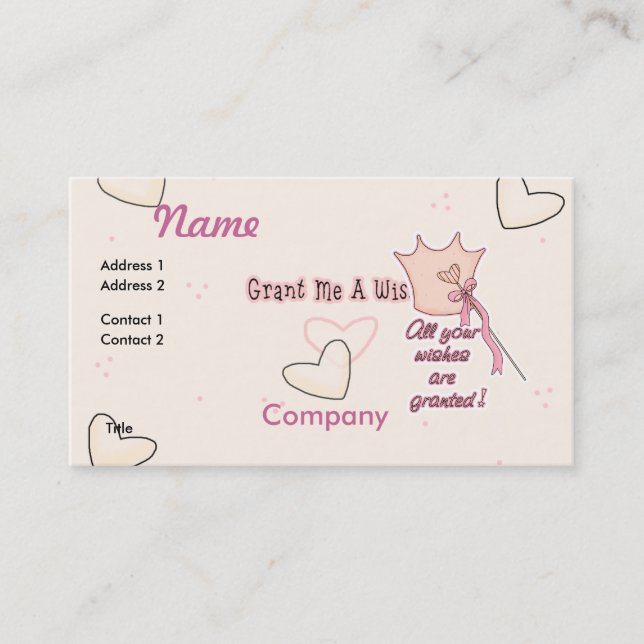 Wishes Granted Business Card (Front)