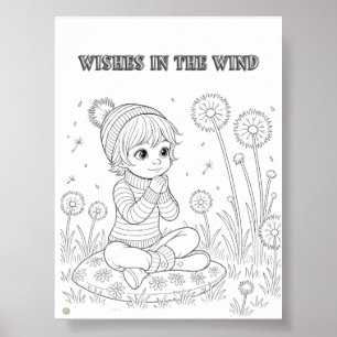 Wishes in the Wind Matte Poster for Colouring
