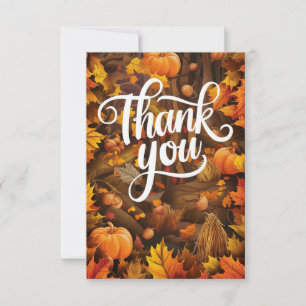 Wishes Pastel Autumn Fall Thank You Card