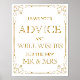 Wishes Table Wedding Sign   Gatsby Art Deco