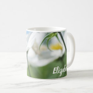 Wishes with White Daisies Personalized Coffee Mug