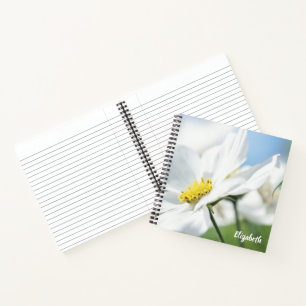 Wishes with White Daisies Personalized Notebook