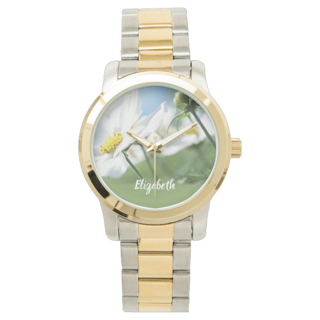 Wishes with White Daisies Personalized Watch (Front)