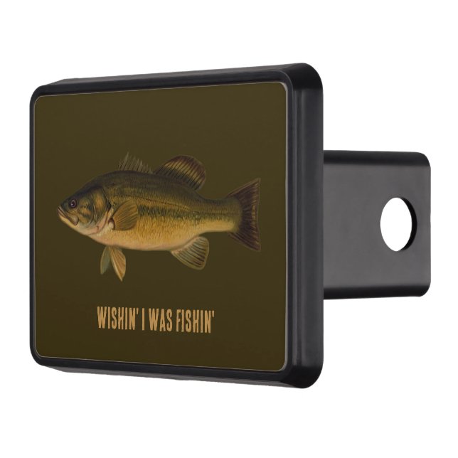 Wishin' I Was Fishin' Largemouth Bass Fish Trailer Hitch Cover (Left)