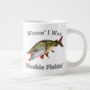 Wishin I Was Muskie Fishin Large Coffee Mug