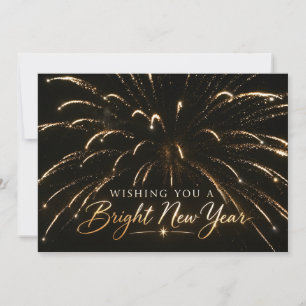 Wishing a Bright New Year Fireworks Holiday Card