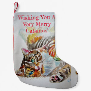 Wishing a Merry Catsmus Christmas Tabby Stocking