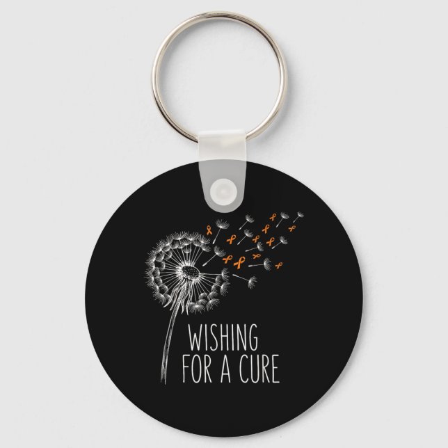 Wishing for A Multiple Sclerosis Warrior Orange Keychain (Front)
