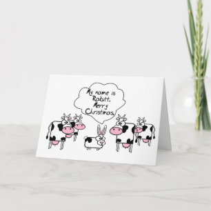 Wishing Happy Holiday Funny Cute Animal Christmas Card