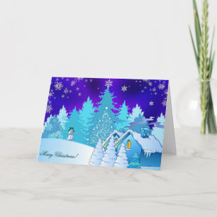 Wishing Happy Holiday Snowman Christmas Card